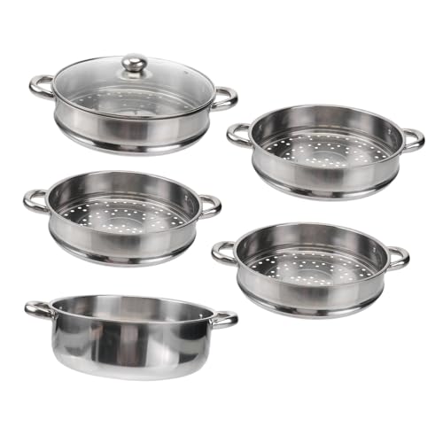 DECORNIJIA Multifunktionaler Edelstahl Dampfgarer und Suppentopf Lagig Extra Langlebiger Topf für Induktionsherde Praktischer Haushalts Dampfkochtopf von DECORNIJIA