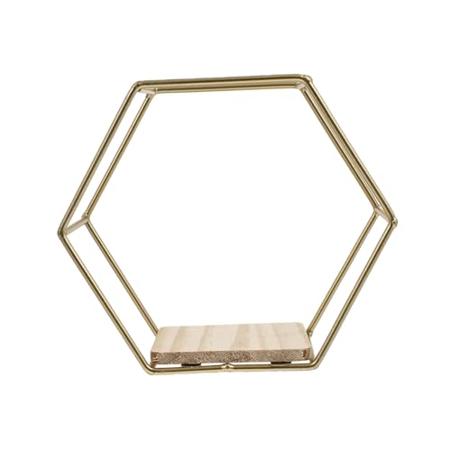 DECORNIJIA Multifunktionales sechseckiges Wandregal aus Metall und wandmontiertes Aufbewahrungsregal für Schlafzimmer Wohnzimmer Büro platzsparendes dekoratives Wanddeko Organizer von DECORNIJIA