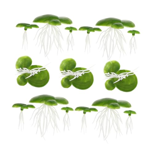 DECORNIJIA Packungen Künstliche Schwimmende Entengrütze mit Realistischen Wurzeln Kunststoff Wasserpflanzen für Aquarium Dekoration Teichpflanzen Leicht Langlebig Naturnahe Teich von DECORNIJIA
