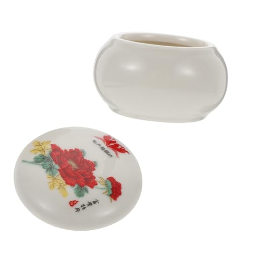 DECORNIJIA Porzellan Mini Kosmetikdose Weiß mit Pfingstrosenmotiv Multifunktionale Lippenbalsam Lippenstiftdose Tragbare Teedose und Reisebehälter Dekoratives Keramik geschenk für Freunde DECORNIJIA Porzellan Mini Kosmetikdose Weiß mit Pfingstrosenmotiv Multifunktionale Lippenbalsam Lippenstiftdose Tragbare Teedose und Reisebehälter Dekoratives Keramik geschenk für Freunde von DECORNIJIA