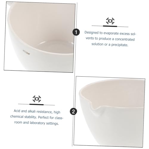 DECORNIJIA Porzellan Verdampfungsschale mit Griff Rundes Labor abdampfgefäß Große Oberfläche Ausguss Design Hochwertiges Verdunstungsbecken für Labor Schule Haushalt von DECORNIJIA