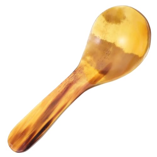 DECORNIJIA Praktischer Suppenlöffel aus Rinderhorn Handgefertigt Robustes Küchenbesteck Glatte Oberfläche Langlebig Geeignet für Haushalt Gastronomie Farblich Sortiert von DECORNIJIA
