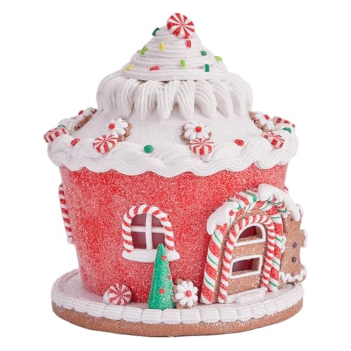 DECORNIJIA Resin Weihnachtscastle Haus mit LED Licht Festliche Indoor Dekoration für Kamin Esstisch oder Weihnachtskulisse ohne Batterien und Charmant von DECORNIJIA