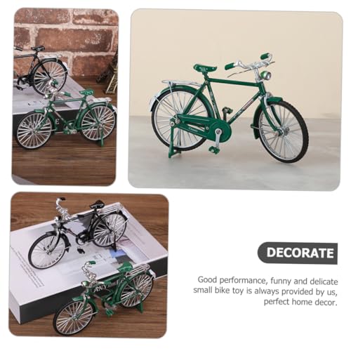 DECORNIJIA Retro Fahrrad Modell aus Metall Handgefertigte Dekofigur in Grün Nostalgische Tischdekoration für Büro und Zuhause Kunstvolles Bike Ornament für Fahrradliebhaber und Geschenkideen von DECORNIJIA