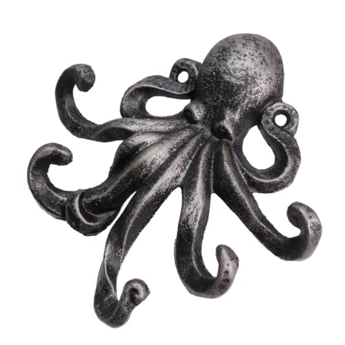 DECORNIJIA Retro Gusseisen Wandhaken in form Stabiler Schlüsselhalter aus Eisen Vintage Silberfarben Vielseitiger Deko haken für Flur Badezimmer und Wohnzimmer von DECORNIJIA