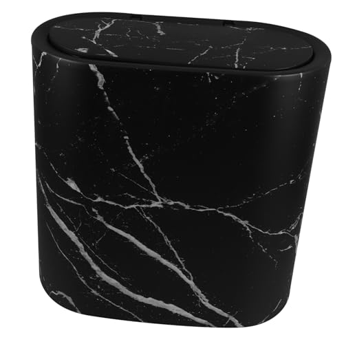 DECORNIJIA Schmaler Mülleimer mit Deckel Kleiner Kunststoff Abfalleimer im Marmor Design Platzsparender Papierkorb für Küche Bad Schlafzimmer Eleganter Schmaler Abfalleimer für Enge Räume DECORNIJIA Schmaler Mülleimer mit Deckel Kleiner Kunststoff Abfalleimer im Marmor Design Platzsparender Papierkorb für Küche Bad Schlafzimmer Eleganter Schmaler Abfalleimer für Enge Räume von DECORNIJIA