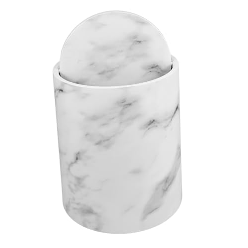 DECORNIJIA Schwingdeckel Mülleimer Weiß mit Marmoroptik Vielseitiger Küchenabfalleimer Leicht zu Reinigen für Wohnzimmer Bad Büro und Haushalt Geeignet DECORNIJIA Schwingdeckel Mülleimer Weiß mit Marmoroptik Vielseitiger Küchenabfalleimer Leicht zu Reinigen für Wohnzimmer Bad Büro und Haushalt Geeignet von DECORNIJIA