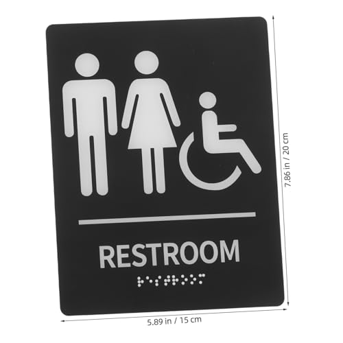 DECORNIJIA Selbstklebendes Braille Wc schild aus Robustem Kunststoff Hochkontrastreiches Öffentliches Toilettenschild für Barrierefreie Orientierung Schnelle Montage Glatten Flächen Geeignet von DECORNIJIA