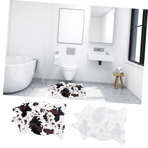 DECORNIJIA Simulation Kuhfell Teppich rutschfest mit Einzigartigem Kuhform Design Strapazierfähiger Haushaltsteppich für Wohnzimmer Bequemer Weicher Bodenbelag mit Kreativem Muster von DECORNIJIA