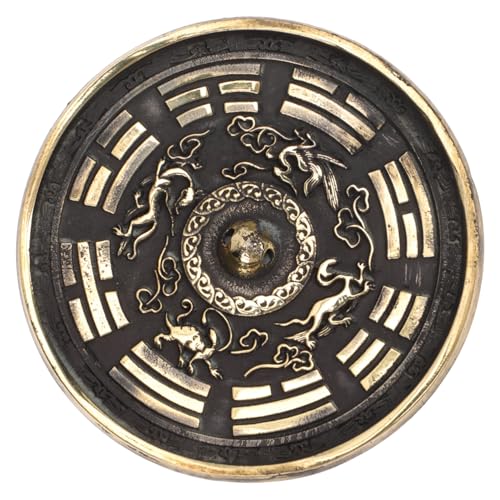 DECORNIJIA Spiegel mit Vier Schutztieren Traditioneller Bagua Spiegel Feng Shui Exorzismus Ornament Wohnkultur zur Vertreibung Böser Geister und Segenswunsch von DECORNIJIA