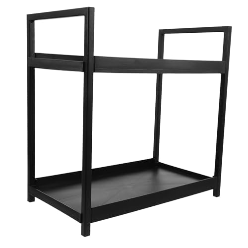 DECORNIJIA Stöckiges Badezimmer Regal ohne Bohren Stabiler Desktop Organizer mit Hoher Tragkraft Eleganter Schwarzer Kosmetik und Parfümhalter für Schminktisch und Nachttisch von DECORNIJIA