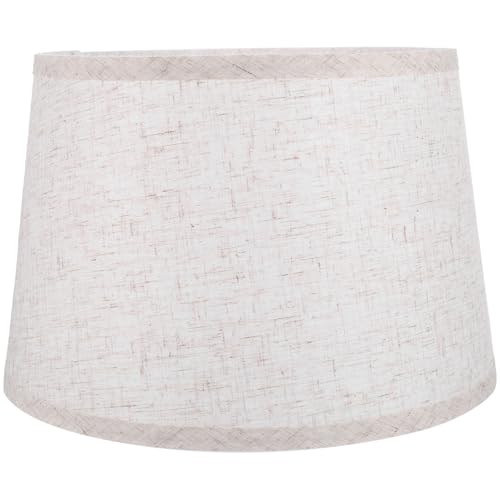 DECORNIJIA Stoff Lampenschirm Trommelform Mittelgroß für Tischlampe Nachttischlampe Schlafzimmer Langlebiger Abriebfester Baumwoll lampenschirm Weiches Licht Passend für Diverse von DECORNIJIA