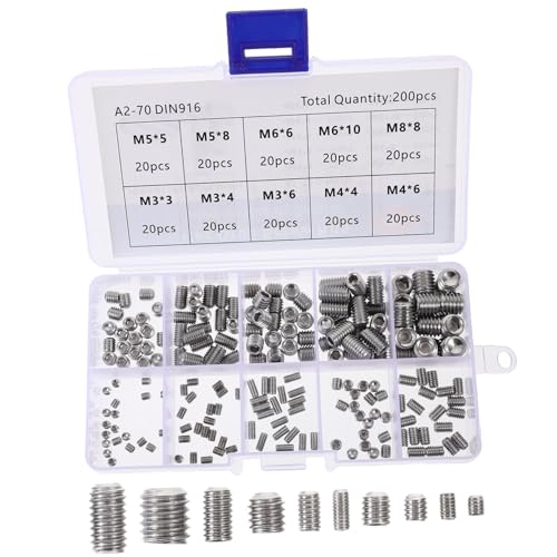 DECORNIJIA Teiliges Edelstahl Innensechskant Gewindestifte ohne Kopf Korrosionsbeständig Klare Gewinde Geeignet für Badezimmerarmaturen und Vielseitige Befestigungen von DECORNIJIA