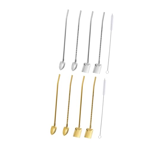 DECORNIJIA Teiliges Edelstahl Löffel mit Trinkhalm und Reinigungsbürste Melonenschaufel in Natur und Goldfarben Langlebig Rostfrei für Küche Dessert und Getränke im Restaurant und Zuhause DECORNIJIA Teiliges Edelstahl Löffel mit Trinkhalm und Reinigungsbürste Melonenschaufel in Natur und Goldfarben Langlebig Rostfrei für Küche Dessert und Getränke im Restaurant und Zuhause von DECORNIJIA