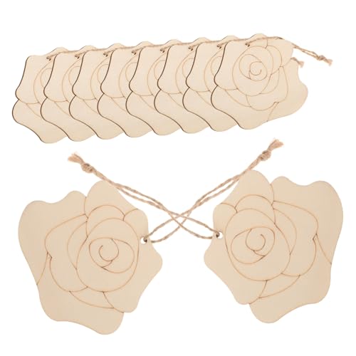 DECORNIJIA Teiliges Holzblumen Deko zum Bemalen Robuste Blanke Holzplatten Leichte DIY Holzornamente für Basteln Kinderhandwerk Natürliche Glatte Oberfläche Vielseitig für Hochzeit Party von DECORNIJIA
