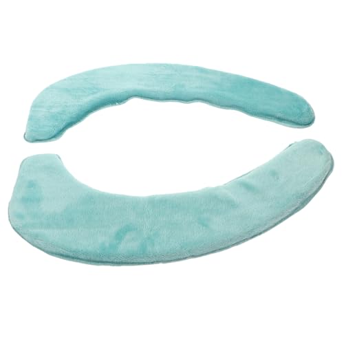 DECORNIJIA Toilettensitzbezug aus Flauschigem Flanell Waschbar Selbstklebend Gepolstert Passend Langlebig rutschfest für Badezimmer Hellblau von DECORNIJIA