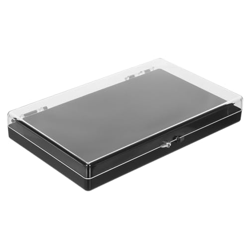 DECORNIJIA Transparenter Schmuck Abzeichenschaukasten mit Schwarzer Flacher Samteinlage Stabile Aufbewahrungsbox für Medaillen Ringe und Pins für Tisch und Vitrine von DECORNIJIA