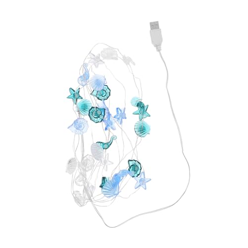 DECORNIJIA USB Lichterkette mit Warmweißen LED meerestier motiven Dekorative Meeres stern Muschel und Lichterkette für Party Innenraum dekoration von DECORNIJIA