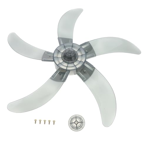 DECORNIJIA Ventilatorflügel aus Kunststoff Blättriges Ersatzteil für Standventilator Geräuscharm Passend mit Fester Mutter für Boden Tisch und Wandventilatoren Transparent von DECORNIJIA
