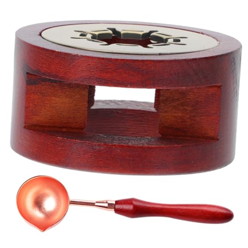 DECORNIJIA Versatile Wax Seal Stove aus Rubberwood mit Retro Holzofen und Rotem Griff Kreativer Wachsschmelzer mit Löffel für DIY Siegel Hitzebeständig Leicht zu Reinigen für Zuhause und DECORNIJIA Versatile Wax Seal Stove aus Rubberwood mit Retro Holzofen und Rotem Griff Kreativer Wachsschmelzer mit Löffel für DIY Siegel Hitzebeständig Leicht zu Reinigen für Zuhause und von DECORNIJIA