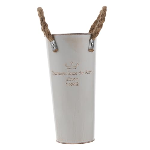 DECORNIJIA Vintage Blumenübertopf Metallvase Rustikal für Wohnzimmer Gartendeko Dekorativer Pflanztopf für Trockenblumen und Künstliche Pflanzen Vielseitiger Blumentopf für Tisch und Regal von DECORNIJIA