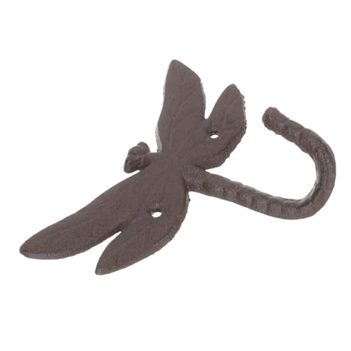 DECORNIJIA Vintage Wandhaken aus Gusseisen mit Libellen design für Hüte und Mäntel Dekorativer Garderobenhaken für Eingang und Wohnzimmer Einfache Montage Rustikaler Eisenhaken von DECORNIJIA