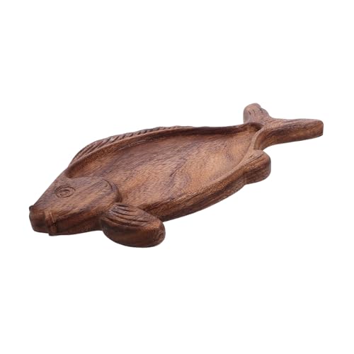 DECORNIJIA Walnuss Fischförmiges Sushi Tablett Holz Servierplatte Nachhaltig Kompaktes Design Snack Ablage Für Sashimi Vorspeisen Party Restaurant Catering von DECORNIJIA