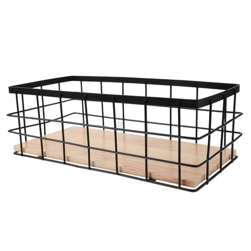 DECORNIJIA Wandmontierter Aufbewahrungskorb aus Metall mit Hängedesign Großer Schwarzer Organizer für Bad und Küche Rostfrei Glatte Kanten Vielseitiges Wandregal zur Praktischen Aufbewahrung von DECORNIJIA