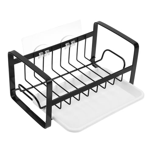 DECORNIJIA Wandmontierter Spülbecken Organizer Edelstahl Schwammhalter mit Abnehmbarem Tropfschale Für Küche Bad Waschbecken Zubehör Küchenutensilien Aufbewahrung von DECORNIJIA