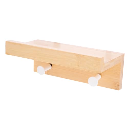 DECORNIJIA Wandregal mit Haken Wandhalterung Schwebendes Regalbrett Multifunktional für Küche Bad Flur Wohnzimmer Einfache Montage Natürlicher Look von DECORNIJIA