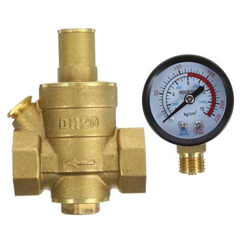 DECORNIJIA Wasser Druckminderer mit Manometer Einstellbarer Wasserregler für Hausinstallation Robuste Messingausführung Präzise Druckanzeige Kompakte für Wohngebäude und Bewässerungssysteme DECORNIJIA Wasser Druckminderer mit Manometer Einstellbarer Wasserregler für Hausinstallation Robuste Messingausführung Präzise Druckanzeige Kompakte für Wohngebäude und Bewässerungssysteme von DECORNIJIA