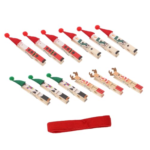 DECORNIJIA Weihnachtliche Holzklammern mit Rotem Seil Wiederverwendbare Foto und Notizclips Vielseitige Papierklammern für Basteln Geschenke und Festliche Dekoration DECORNIJIA Weihnachtliche Holzklammern mit Rotem Seil Wiederverwendbare Foto und Notizclips Vielseitige Papierklammern für Basteln Geschenke und Festliche Dekoration von DECORNIJIA