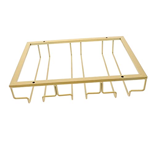 DECORNIJIA Weinglashalter aus Goldfarben Fach Hängeregal für Unterbau Platzsparend Kreatives Design für Küchen und Barbereich Einfache Montage Stilvolle Aufbewahrung von DECORNIJIA