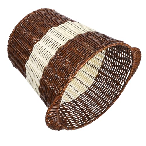 DECORNIJIA Woven Trash Bin Imitation Rattan Design Große Plastik Abfallbehälter Büro Müllkorb Atmungsaktiv Geruchshemmend Leicht Reinigung Für Empfang Konferenzräume von DECORNIJIA