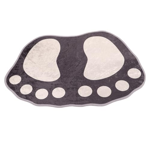 DECORNIJIA rutschfeste Badezimmermatte mit Fußmuster Waschbarer Saugfähiger Teppich Weicher Grauer Badvorleger für Bad Dusche Wc und Küche Antirutschbeschichtet Modernes Design Sicherer von DECORNIJIA