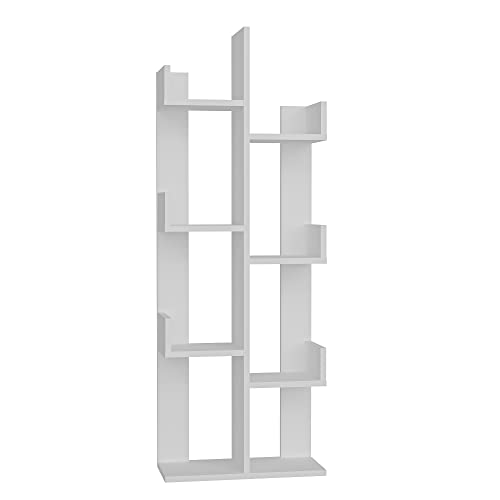 DECOROTIKA Luisa Bücherregal, 137 cm hoch, modernes Akzentleiter-Stil, Bücherregal, Weiß von DECOROTIKA