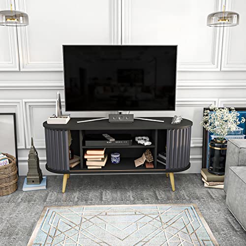 DECOROTIKA TV-Ständer, 18 mm gefertigtes Holz, Schwarz und Anthrazit, 64 x 140 x 43 von DECOROTIKA