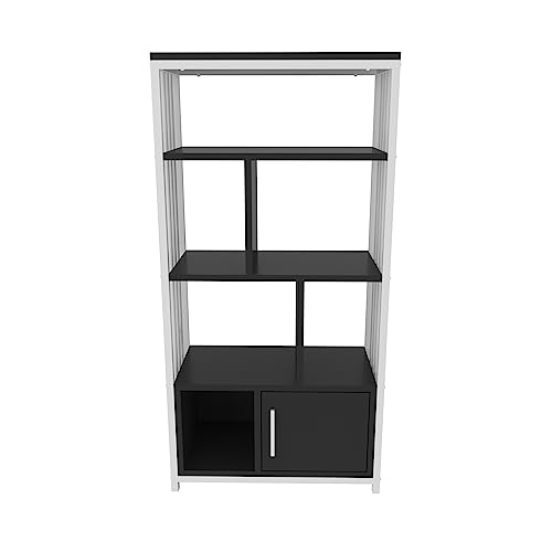 DECOROTIKA - Valero Shelving Unit Bookcase Bookshelf with Cabinet and Metal Frame von DECOROTIKA