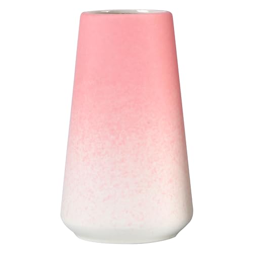 DECORSWITH Rosa Vase, kleine Keramikvase, 17,8 cm hohe Vasen für Blumen, Pampasgras, Knospe, Rosen, Wohnzimmer, Eingangstisch, Badezimmer, Heimdekoration, moderner Stil (Rosa) von DECORSWITH