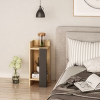Elos Modern Nachttisch Linkes Modul Eiche Anthrazit Grau 25cm Narrow - Anthracite Grey - Decortie von DECORTIE