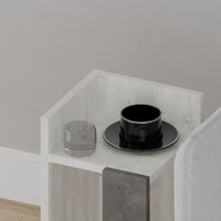 Decortie - Elos Nachttisch linkes Modul - Altweiß+Retro Grau - Perlweiß von DECORTIE