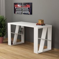 Decortie - Honey Moderner Schreibtisch mit Bücherregalbeinen Breite 137cm - Weiß - Weiß von DECORTIE