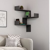 Luksa Eckwandregal Modernes Bücherregal Anthrazitgrau b 60cm Medium - Anthracite Grey - Decortie von DECORTIE