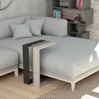 Muju Moderner C-Tisch Anthrazit Grau Mokka Grau Alt Weiß Mehrzweck h 57cm - Anthracite Grey - Decortie von DECORTIE