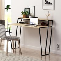 Decortie Pal Moderner Schreibtisch Eiche mit Monitorständer Breite 124cm - Oak von DECORTIE