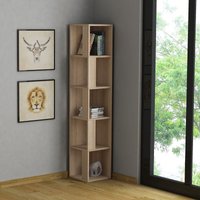 Decortie - Piano Modern Eckregal Bücherregal Display Unit Eiche Natur Hoch 158.9cm - Oak von DECORTIE