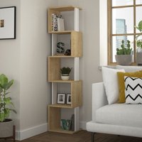 Piri Modernes Bücherregal Display Unit Natürliche Eiche Effekt Weiß Groß 161cm - White - Decortie von DECORTIE