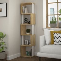 Decortie - Piri Modernes Bücherregal Display Unit Natürliche Eiche Effekt Weiß Groß 161cm - White von DECORTIE