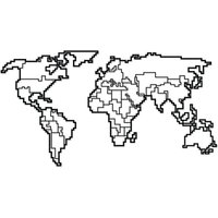 Decortie - metall dekoration - NO:41 world map - NO:41 world map - Schwarz von DECORTIE