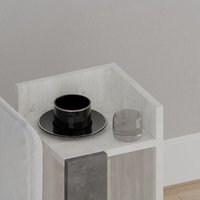 Decortie - Elos Nachttisch rechts Modul - Altweiß+Retro Grau - Perlweiß von DECORTIE